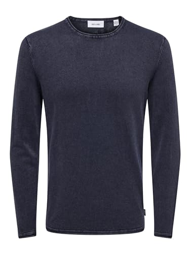 ONLY & SONS *Kopie Herren Lässiger Rollkragen Pullover Gerippter Feinstrick Longsleeve Sweater ONSPHIL ONSGARSON 12 WASH Crew Knit NOOS von ONLY & SONS