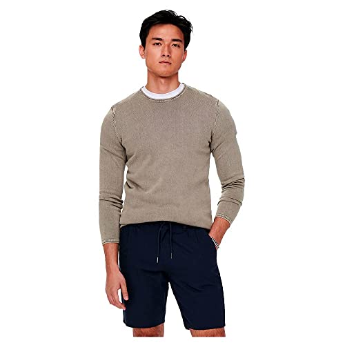 ONLY & SONS *Kopie Herren Lässiger Rollkragen Pullover Gerippter Feinstrick Longsleeve Sweater ONSPHIL ONSGARSON 12 WASH Crew Knit NOOS von ONLY & SONS