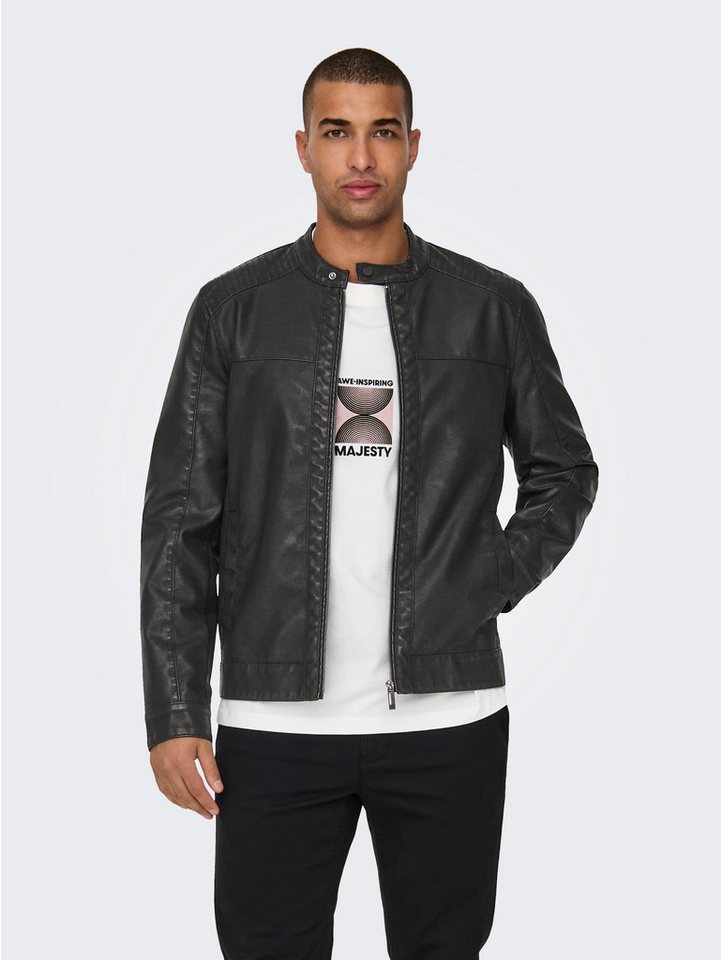 ONLY & SONS Bikerjacke MIKE PU RACER JACKET von ONLY & SONS