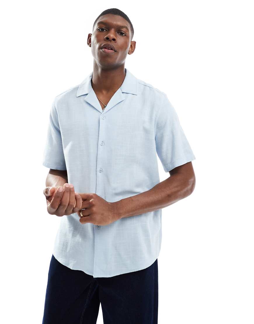 ONLY & SONS - Boxy-Fit-Hemd in Hellblau mit Reverskragen von ONLY & SONS