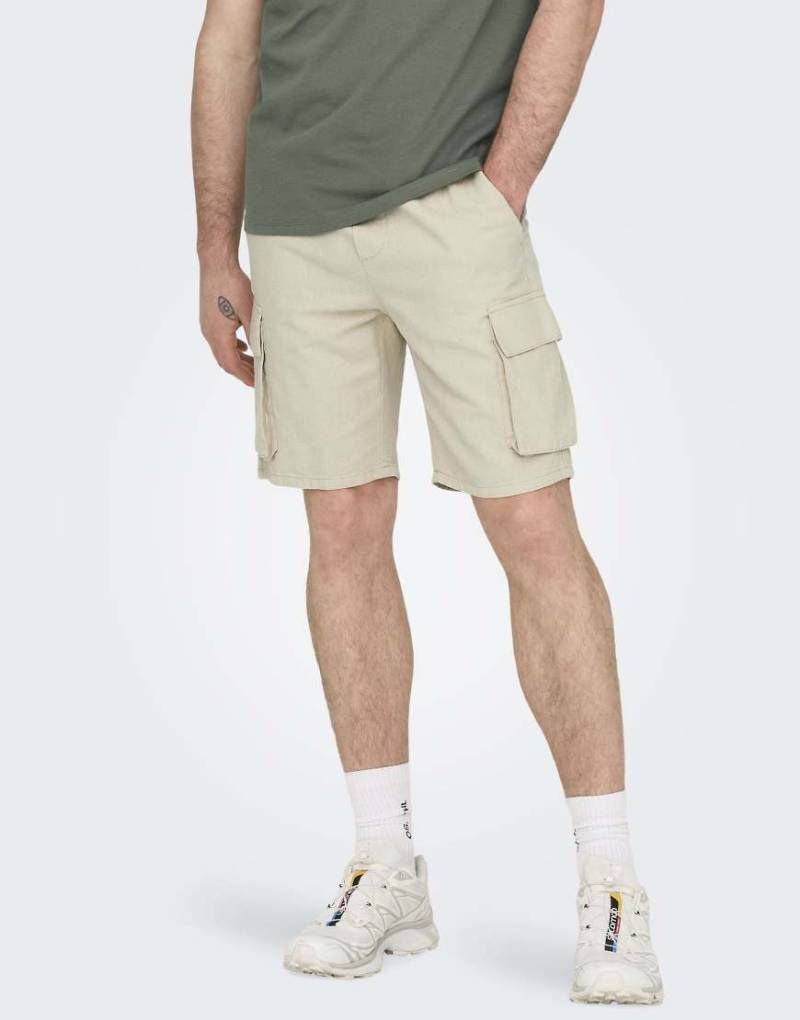ONLY & SONS - Cargo-Shorts in Silber von ONLY & SONS