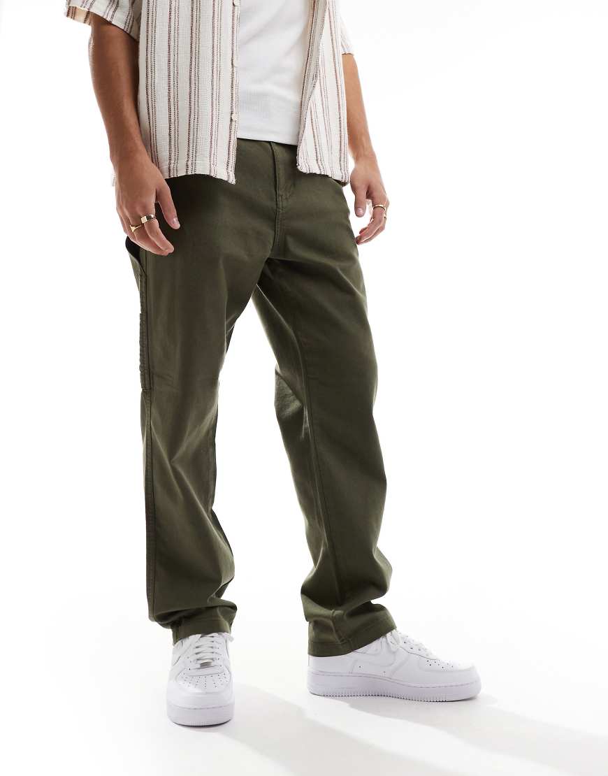 ONLY & SONS - Carpenter-Hose in Khaki mit geradem Schnitt-Grün von ONLY & SONS