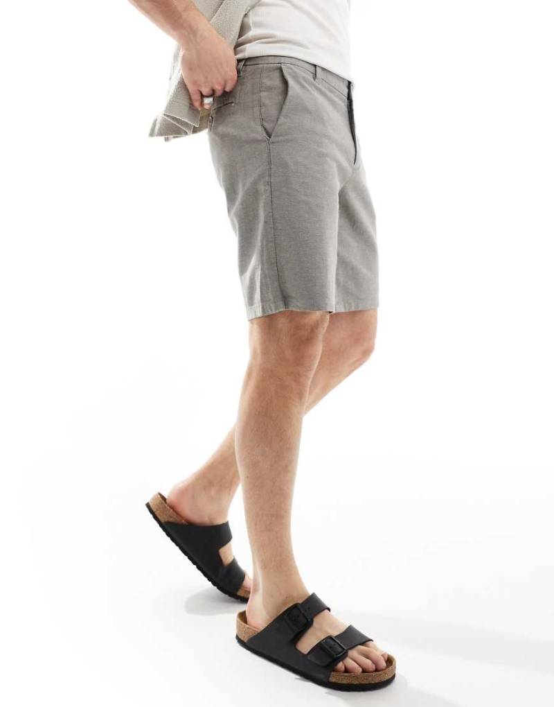 ONLY & SONS - Chino-Shorts aus Leinenmix in Anthrazit-Grau von ONLY & SONS