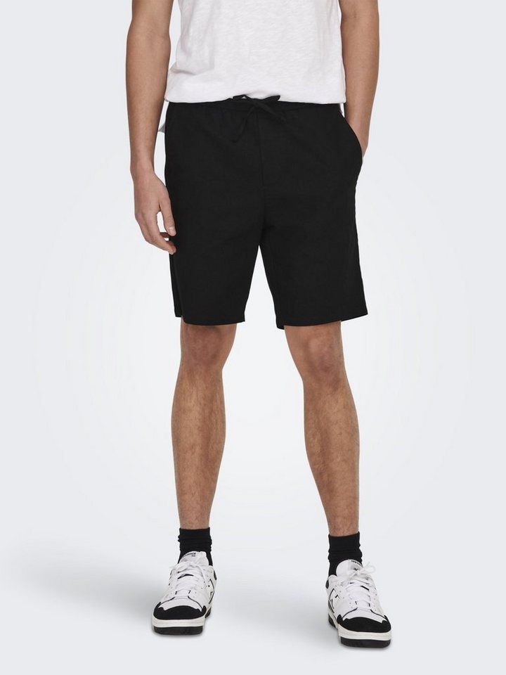 ONLY & SONS Chinoshorts Leichte Stoff Shorts Bermuda Hose ONSLINUS 5058 in Schwarz von ONLY & SONS