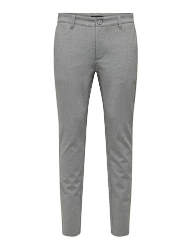 ONLY&SONS Elegante Herren Stoffhose Stretch Chino Pants Slim Fit Business Trousers ONSTHOR, Farben:Grau, Größe Hosen:29W / 32L, Beinlänge:L32 von ONLY & SONS