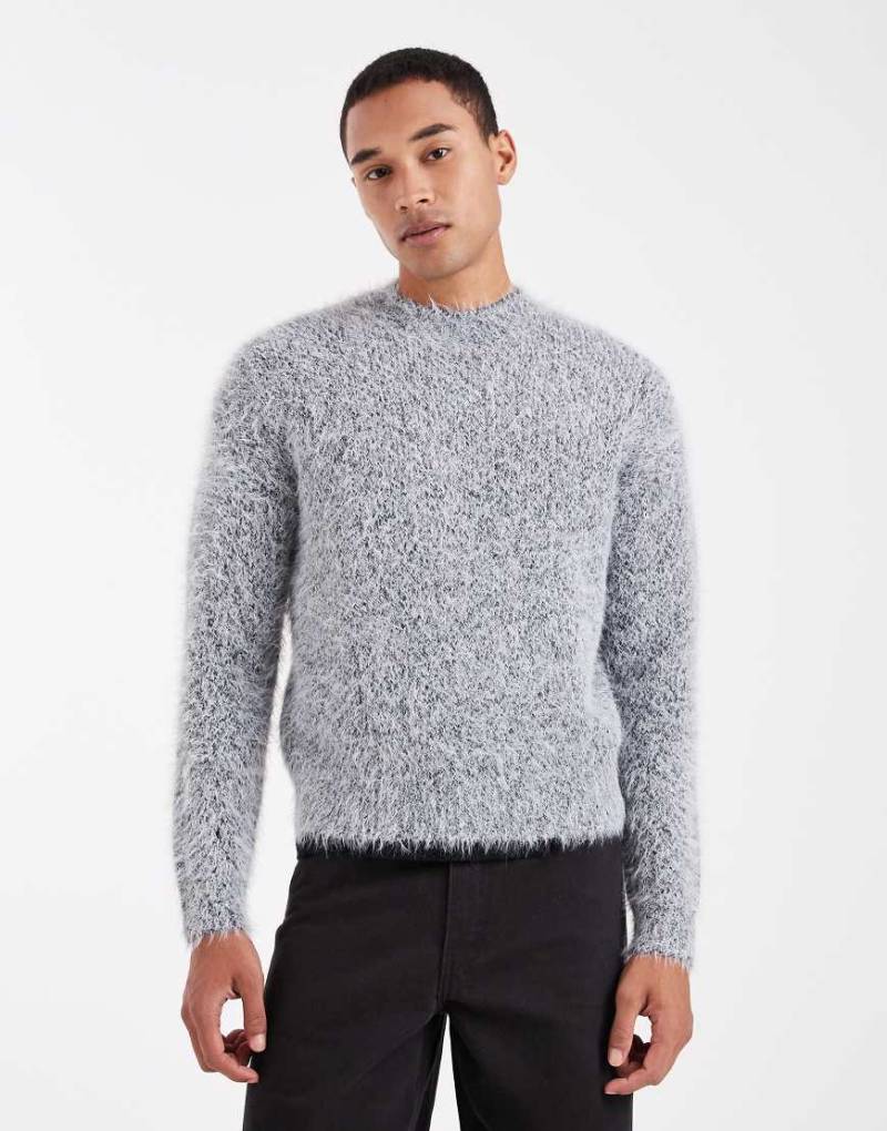 ONLY & SONS - Flauschiger Strickpullover in Grau mit Rundhalsausschnitt von ONLY & SONS