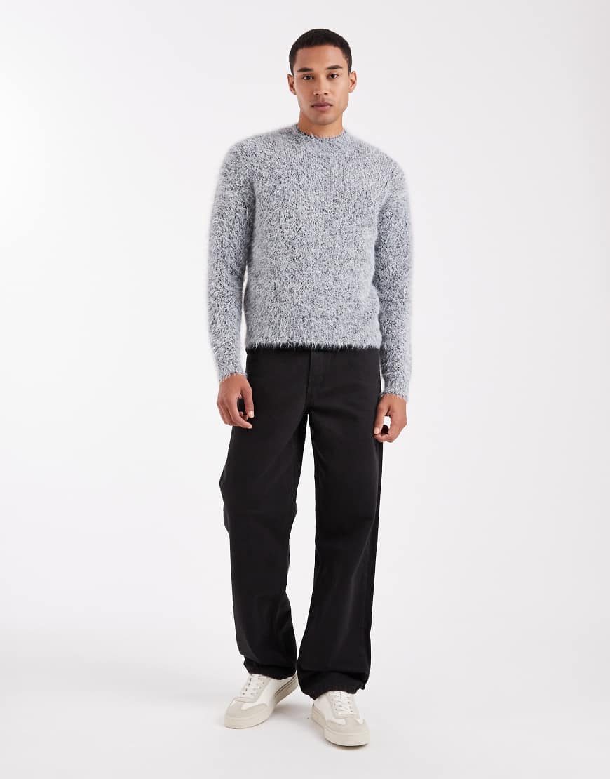 ONLY & SONS - Flauschiger Strickpullover in Grau mit Rundhalsausschnitt von ONLY & SONS