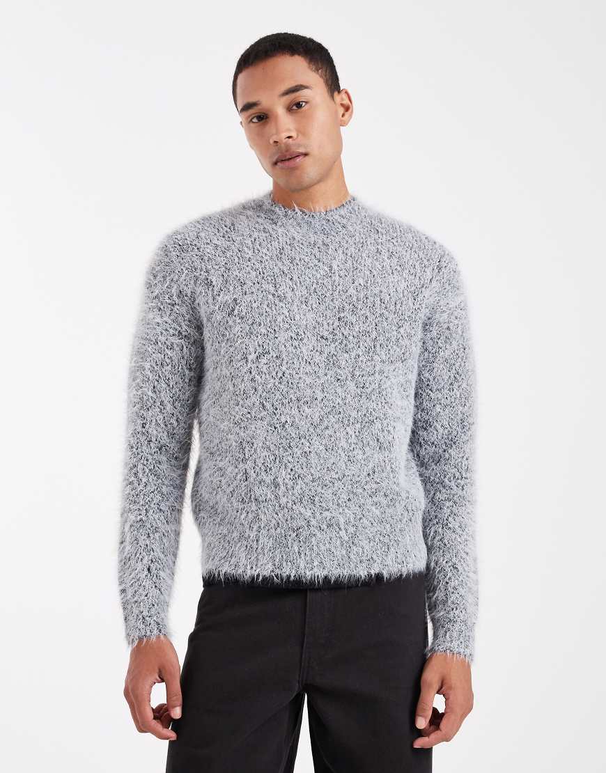 ONLY & SONS - Flauschiger Strickpullover in Grau mit Rundhalsausschnitt von ONLY & SONS
