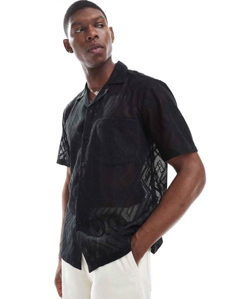 ONLY & SONS - Freizeithemd aus Spitze in Schwarz von ONLY & SONS