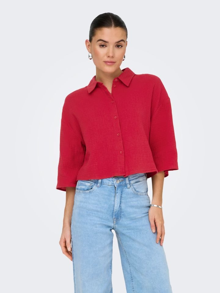 JDY Hemdbluse - Hemd - Blusenshirt - JDYTHEIS LIFE 3/4 CROP SHIRT WVN NOOS von JDY