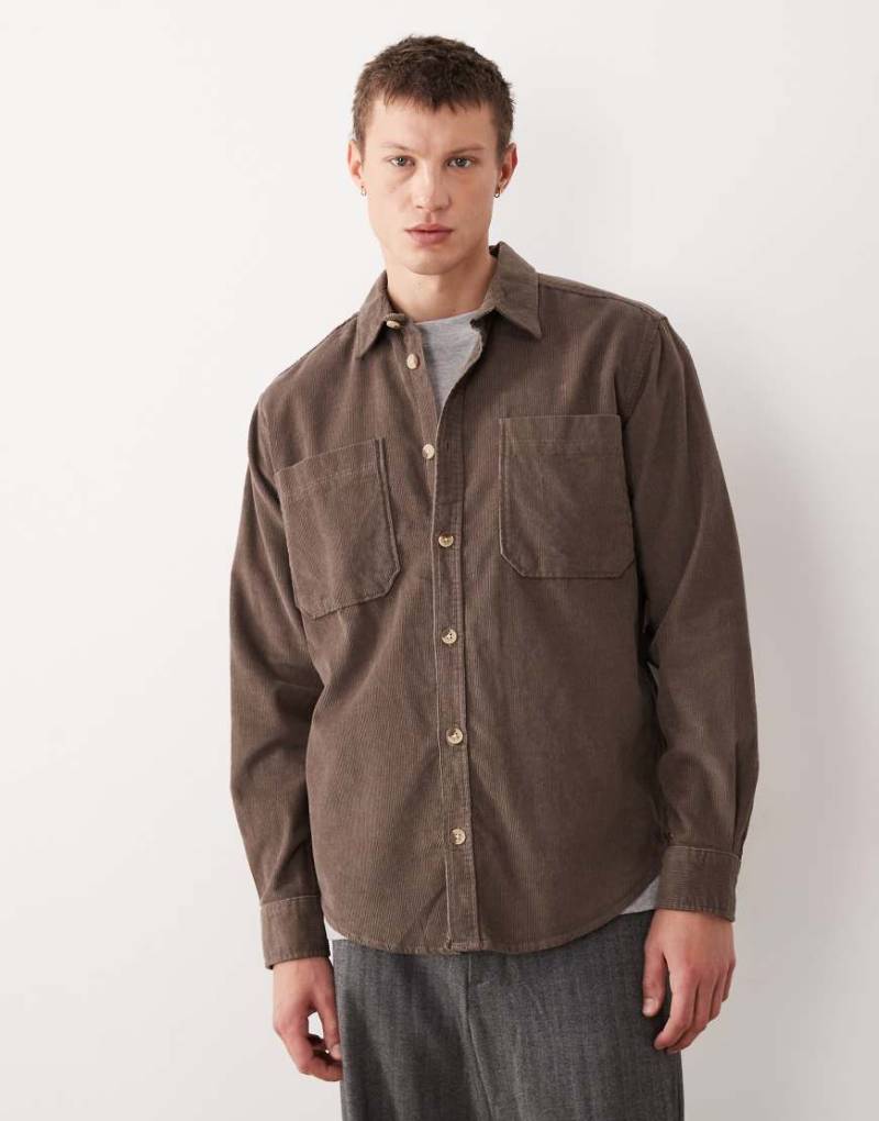 ONLY & SONS - Hemdjacke aus Cord in Hellbraun-Brown von ONLY & SONS