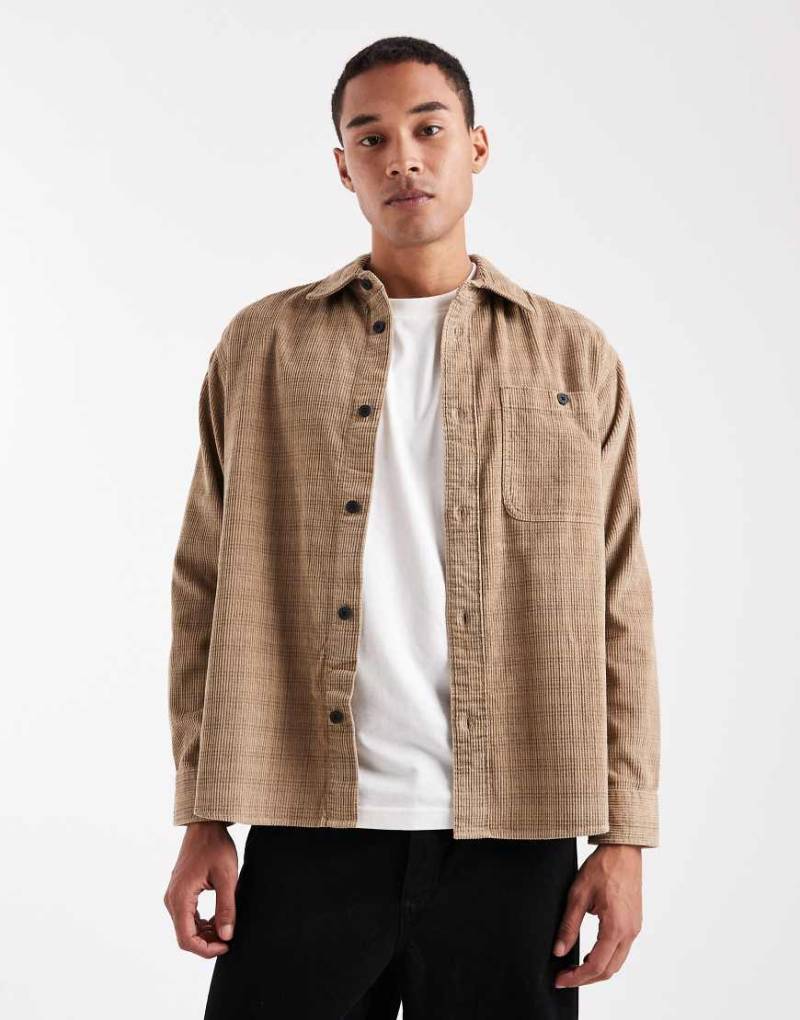 ONLY & SONS - Hemdjacke aus Cord in kariertem Beige-Neutral von ONLY & SONS