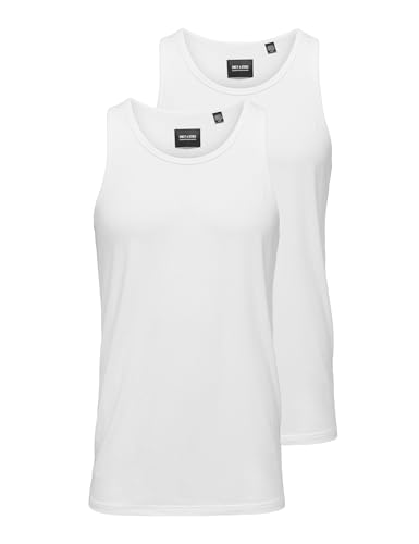 ONLY & SONS Herren 2er Pack Tank Top ONSTheo Bamboo Trägershirt ärmellos 22027254 White/White XL von ONLY & SONS