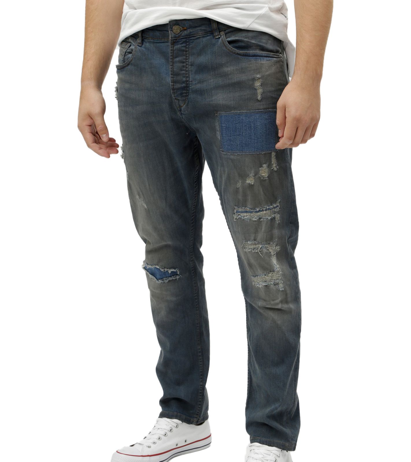 ONLY & SONS Herren 5-Pocket-Jeans Denim-Hose Aged Blue Patch Blau von ONLY & SONS