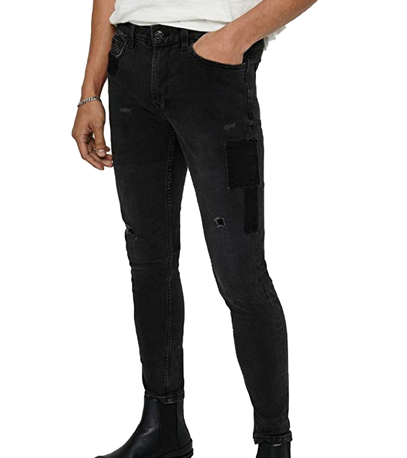 ONLY & SONS Herren 5-Pocket-Jeans Slim Fit Hose Warp Schwarz von ONLY & SONS