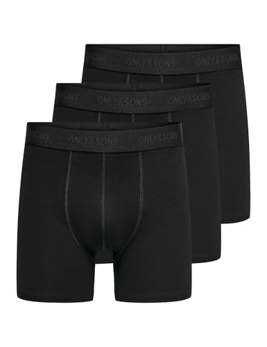 ONLY & SONS Herren Black Onsfitz Solid Boxer 3Pack Noos, x_s (3er Pack) von ONLY & SONS