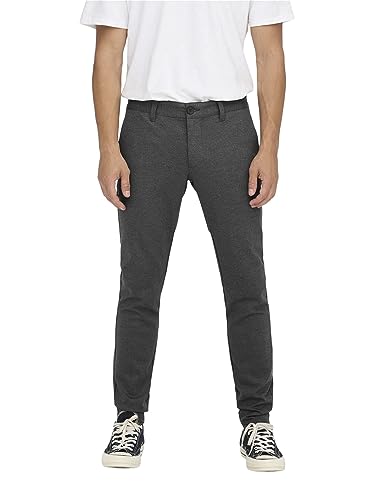 ONLY & SONS Herren Chino Hose ONSMARK 2911 - Slim Fit - Schwarz W28-W38 Stretch, Größe:34W / 30L, Farbe:Black 22022911 von ONLY & SONS