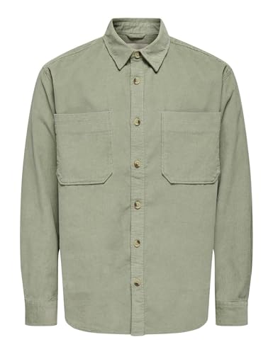 ONLY & SONS Herren Freizeit Hemd ONSALP - Relaxed Fit XS S M L XL XXL Weiss Grün, Größe:S, Farbe:Seagrass 22024716 von ONLY & SONS