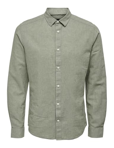 ONLY & SONS Herren Freizeit Hemd ONSCAIDEN - Slim Fit XS S M L XL XXL Grün, Größe:S, Farbe:Swamp 22012321 von ONLY & SONS