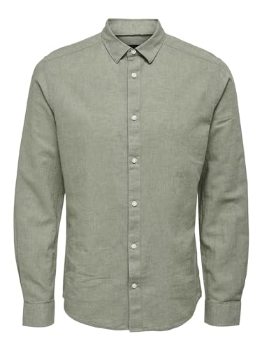 ONLY & SONS Herren Freizeit Hemd ONSCAIDEN - Slim Fit XS S M L XL XXL Grün, Größe:XL, Farbe:Swamp 22012321 von ONLY & SONS