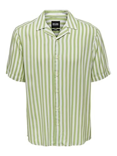 ONLY & SONS Herren Freizeit Hemd ONSWAYNE Regular Fit XS S M L XL XXLGestreift, Größe:S, Farbe:Swamp 22013267 von Only & Sons
