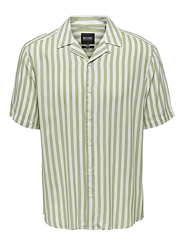 ONLY & SONS Herren Freizeit Hemd ONSWAYNE Regular Fit XS S M L XL XXLGestreift, Größe:S, Farbe:Swamp 22013267 von ONLY & SONS