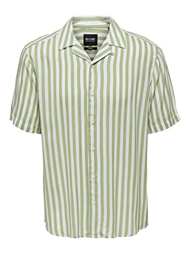 ONLY & SONS Herren Freizeit Hemd ONSWAYNE Regular Fit XS S M L XL XXLGestreift, Größe:XL, Farbe:Swamp 22013267 von ONLY & SONS