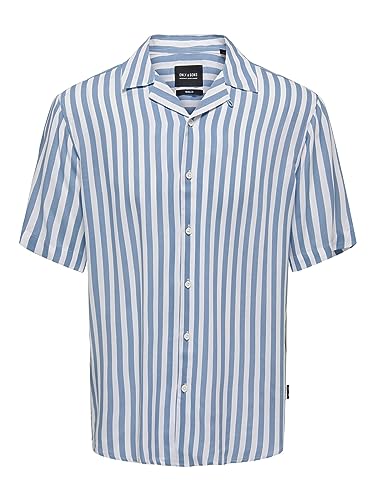 ONLY & SONS Herren Freizeit Hemd ONSWAYNE Regular Fit XS S M L XL XXLGestreift, Größe:XS, Farbe:Mountain Spring 22013267 von ONLY & SONS