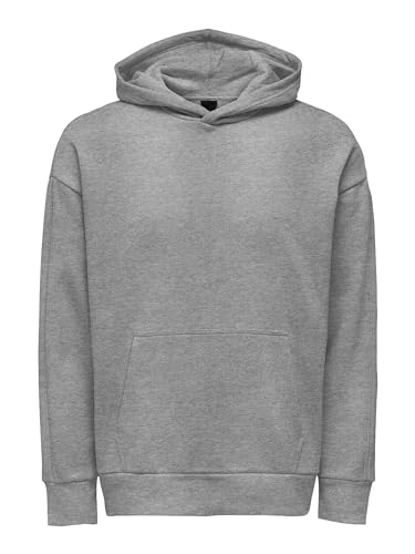 ONLY & SONS Herren Hoodie Kapuzenpullover ONSDAN Life - Relaxed Fit XS - XXL, Größe:XS, Farbe:Light Grey Melange 22026661 von ONLY & SONS