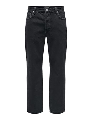 ONLY & SONS Herren Jeans ONSFADE Loose - Mid Waist - Relaxed Fit - Schwarz Blau, Größe:32W / 32L, Farbe:22026778 Washed Black von ONLY & SONS