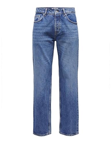 ONLY & SONS Herren Onsedge Straight Bromo 0017 Tai DNM Noos Gerade Jeans, Special Bright Blue Denim, 36W / 32L EU von ONLY & SONS