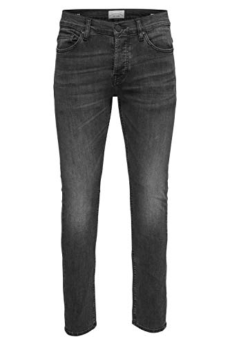 ONLY & SONS Herren Jeans ONSLOOM Black Washed DCC 0447 Slim Fit Schwarz - Black, Größe:36W / 36L, Farbe:Black Denim (22010447) von ONLY & SONS