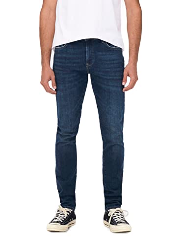 ONLY & SONS Herren Jeans ONSLOOM Slim 4514 - Slim Fit - Blau - Dark Blue Denim, Größe:36W / 32L, Farbvariante:Dark Blue Denim 22024514 von ONLY & SONS