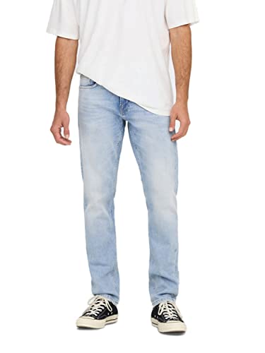 ONLY & SONS Herren Jeans ONSWEFT 4873 - Slim Fit - Blau - Light Blue Denim, Größe:34W / 30L, Farbvariante:Light Blue Denim 22024873 von ONLY & SONS