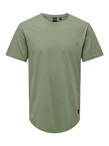 ONLY & SONS Herren Kurzarm Rundhals T-Shirt ONSMATT Life LONGY XS S M L XL XXL, Größe:M, Farbe:Hedge Green 22002973 von ONLY & SONS