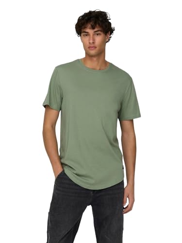 ONLY & SONS Herren Kurzarm Rundhals T-Shirt ONSMATT Life LONGY XS S M L XL XXL, Größe:S, Farbe:Hedge Green 22002973 von ONLY & SONS