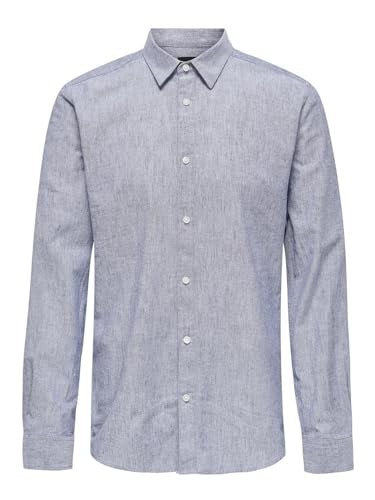 ONLY & SONS Herren Langarm Leinen Hemd Freizeithemd Slim ONSCasey Solid Linen 22028960 Naval Academy XL ONLY & SONS Herren Langarm Leinen Hemd Freizeithemd Slim ONSCasey Solid Linen 22028960 Naval Academy XL von ONLY & SONS