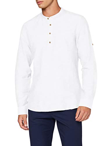 ONLY & SONS Herren Langarmshirt ONSCAIDEN - Slim Fit XS S M L XL XXL Beige Weiss, Größe:XL, Farbe:White 22009883 von ONLY & SONS