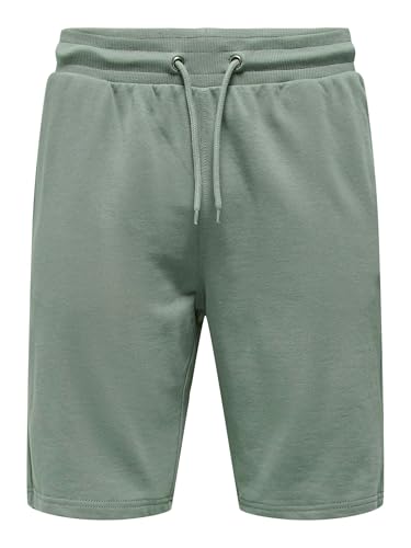 ONLY & SONS Herren O&S Kurze Jogginghose Basic Shorts Jogger Sweat Pants Training Freizeit ONSNEIL, Farben:Grün-2, Größe:S von Only & Sons