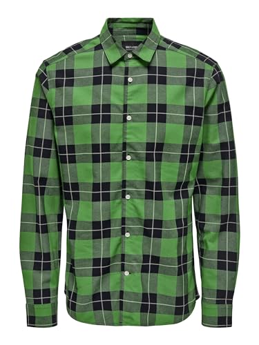 ONLY & SONS Herren ONSARI Slim Check Shirt Hemd, Medium Green, M von ONLY & SONS