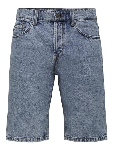 ONLY & SONS Herren ONSAVI L PK 1908 NOOS Shorts, Blue Denim, S von ONLY & SONS