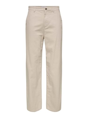 ONLY & SONS Herren ONSBOB Loose COT LIN 0007 Pant Hose, Silver Lining, 28 W/32 L von ONLY & SONS
