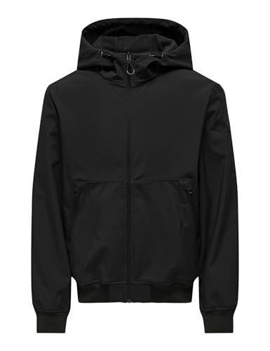 ONLY & SONS Herren ONSBOWIE Softshell Bomber OTW Softshelljacke, Black, L von Only & Sons