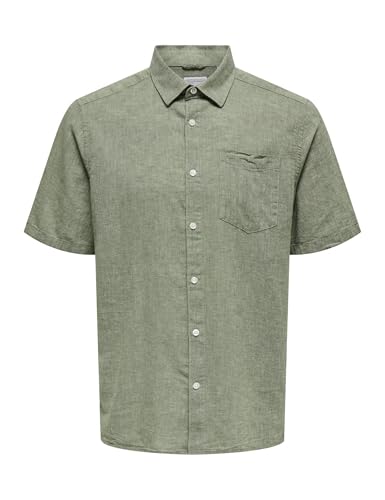 ONLY & SONS Herren ONSCAIDEN Life REG SS 1 PKT Shirt Kurzarmhemd, Swamp, XXL von ONLY & SONS