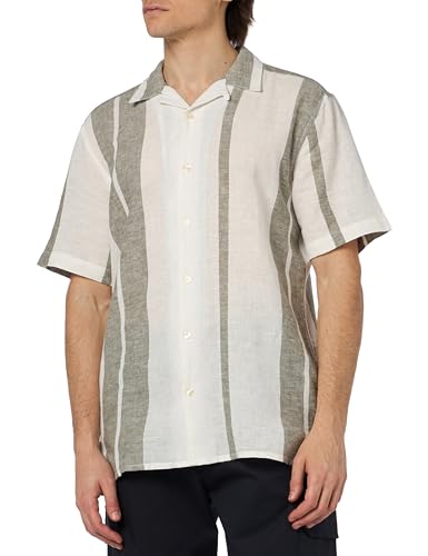 ONLY & SONS Herren ONSCAIDEN SS Stripe Linen Resort NOOS Hemd, Dusty Olive, XL von ONLY & SONS