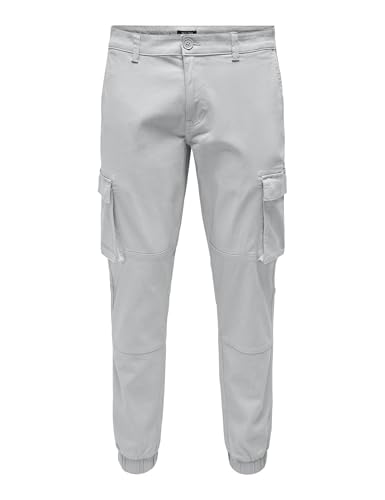 ONLY & SONS Herren ONSCAM Stage Cargo Cuff Life 6687 NOOS Cargohose, Glacier Gray, 32W x 32L ONLY & SONS Herren ONSCAM Stage Cargo Cuff Life 6687 NOOS Cargohose, Glacier Gray, 32W x 32L von ONLY & SONS