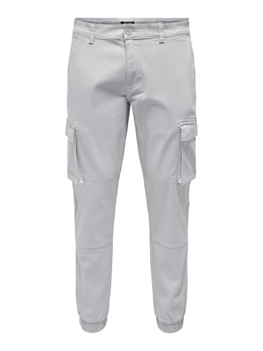 ONLY & SONS Herren ONSCAM Stage Cargo Cuff Life 6687 NOOS Cargohose, Glacier Gray, 34 W/32 L ONLY & SONS Herren ONSCAM Stage Cargo Cuff Life 6687 NOOS Cargohose, Glacier Gray, 34 W/32 L von ONLY & SONS