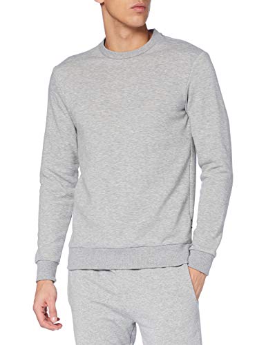 Herren O&S Basic Sweatshirt Regular Fit Pullover Langarm Jumper Sweater Shirt ohne Kapuze ONSCERES, Farben:Grau-2, Größe:S von ONLY & SONS