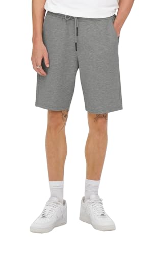 ONLY & SONS Herren Sweatshorts Bermuda ONSCeres Kurze Sweathose 22019490 Light Grey Melange M von Only & Sons