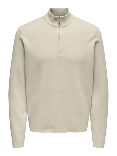 ONLY & SONS Herren ONSCOOPER REG 12 Half Zip HIGH Neck Knit Strickpullover, Silver Lining, Large ONLY & SONS Herren ONSCOOPER REG 12 Half Zip HIGH Neck Knit Strickpullover, Silver Lining, Large von ONLY & SONS